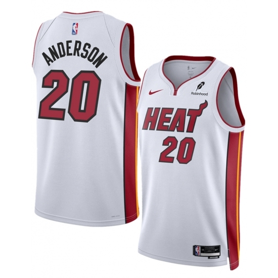 Men's Miami Heat #20 Kyle Anderson White 2025 Association Edition Swingman Stitched Basketball Jersey - Ujersey