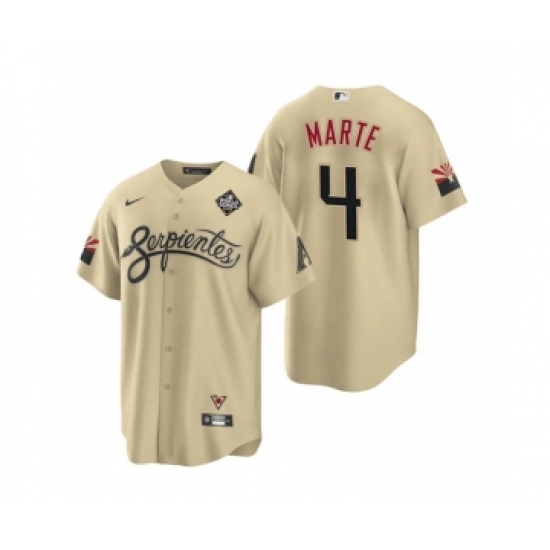 Men's Arizona Diamondbacks #4 Ketel Marte Gold 2023 World Series City Connect Cool Base Stitched Baseball Jersey - Ujersey