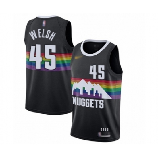 Men's Denver Nuggets #45 Thomas Welsh Swingman Black Basketball Jersey - 2019 20 City Edition - Ujersey
