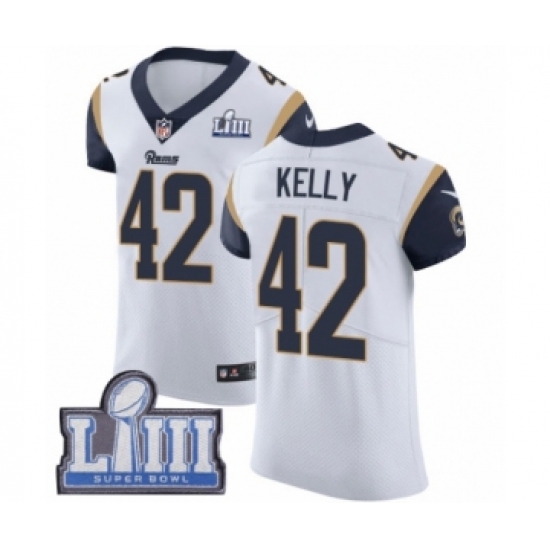 Men's Nike Los Angeles Rams #42 John Kelly White Vapor Untouchable Elite Player Super Bowl LIII Bound NFL Jersey - Ujersey