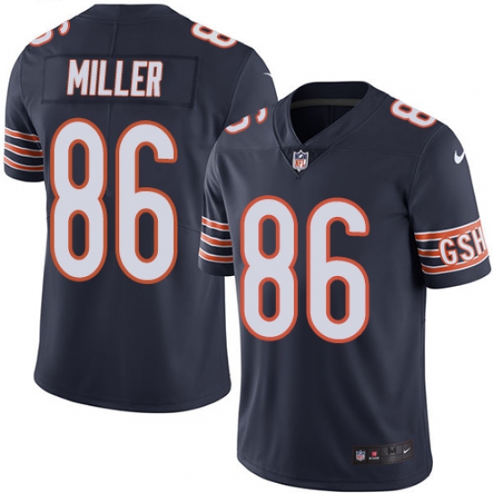 Men's Nike Chicago Bears #86 Zach Miller Navy Blue Team Color Vapor Untouchable Limited Player NFL Jersey - Ujersey