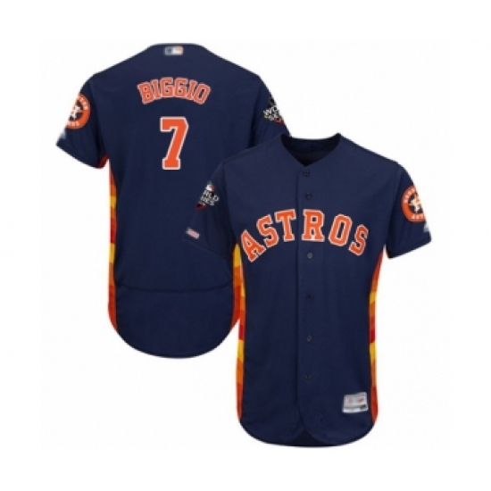 Men's Houston Astros #7 Craig Biggio Navy Blue Alternate Flex Base Authentic Collection 2019 World Series Bound Baseball Jersey - Ujersey