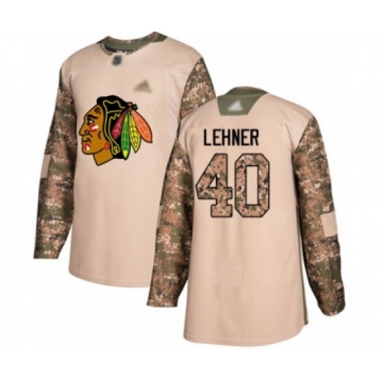 Youth Chicago Blackhawks #40 Robin Lehner Authentic Camo Veterans Day Practice Hockey Jersey - Ujersey