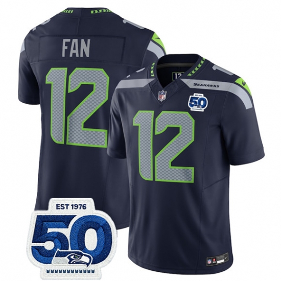 Men's Seattle Seahawks #12 Fan Navy 2025 F.U.S.E. 50th Anniversary Vapor Limited Football Stitched Jersey - Ujersey