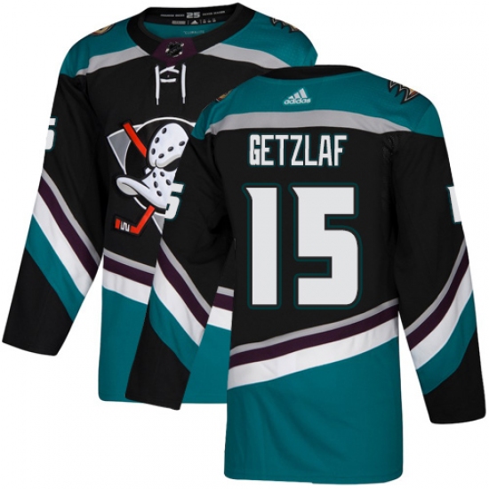 Youth Adidas Anaheim Ducks #15 Ryan Getzlaf Authentic Black Teal Third NHL Jersey