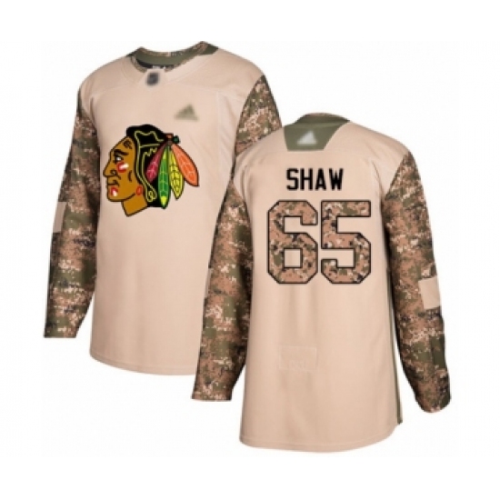 Men's Chicago Blackhawks #65 Andrew Shaw Authentic Camo Veterans Day Practice Hockey Jersey - Ujersey