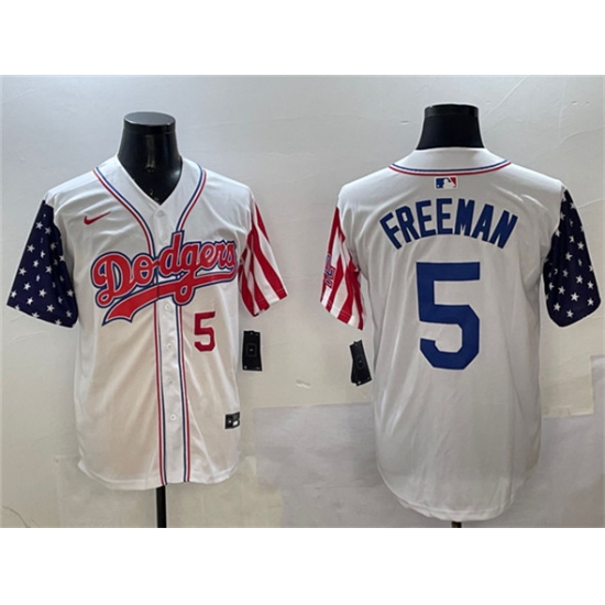 Men's Los Angeles Dodgers #5 Freddie Freeman White Limited Stitched Baseball Jersey - Ujersey