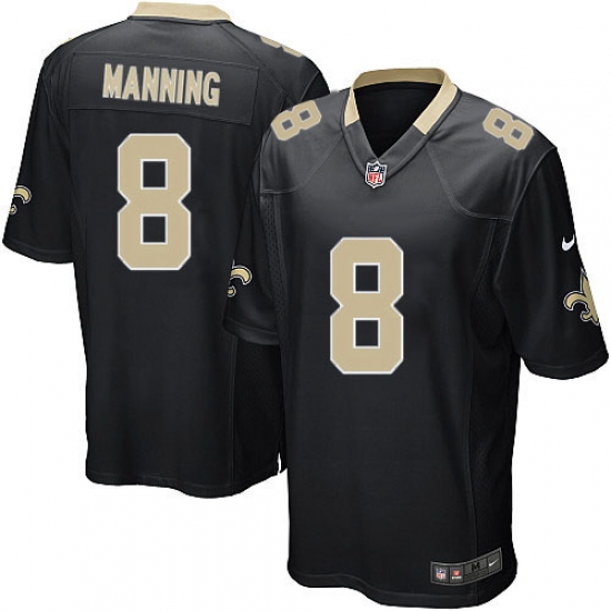 Men's Nike New Orleans Saints #8 Archie Manning Game Black Team Color NFL Jersey - Ujersey