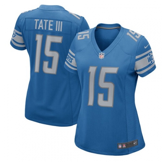 Women's Nike Detroit Lions #15 Golden Tate III Game Light Blue Team Color NFL Jersey - Ujersey