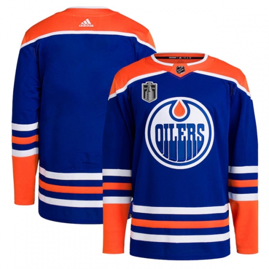 Men's Edmonton Oilers Blank Royal 2024 Stanley Cup Final Stitched Jersey - Ujersey