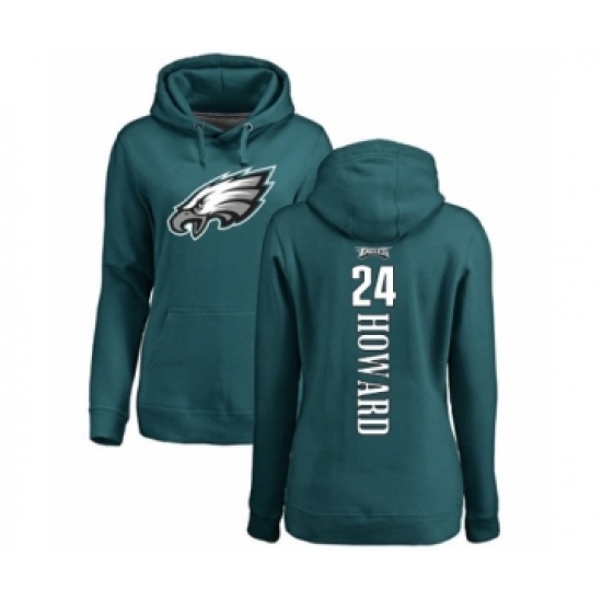 Women's Philadelphia Eagles #24 Jordan Howard Green Backer Pullover Hoodie - Ujersey NHL