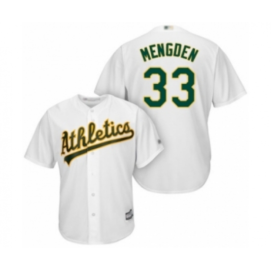 Youth Oakland Athletics #33 Daniel Mengden Authentic White Home Cool Base Baseball Player Jersey - Ujersey