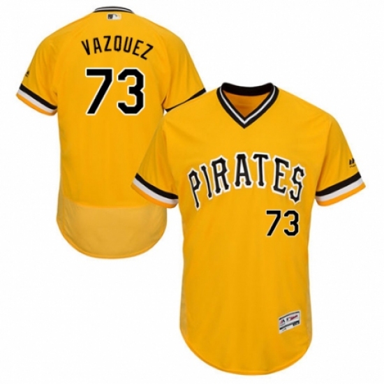 Men's Majestic Pittsburgh Pirates #73 Felipe Vazquez Gold Alternate Flex Base Authentic Collection MLB Jersey - Ujersey