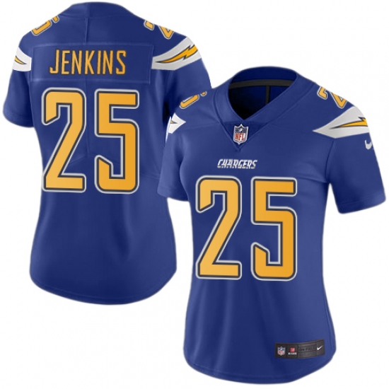 Women's Nike Los Angeles Chargers #3 Rayshawn Jenkins Limited Electric Blue Rush Vapor Untouchable NFL Jersey - Ujersey