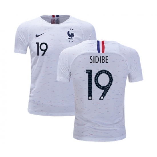 France #19 Sidibe Away Kid Soccer Country Jersey