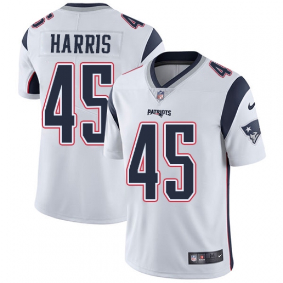 Men's Nike New England Patriots #45 David Harris White Vapor Untouchable Limited Player NFL Jersey - Ujersey