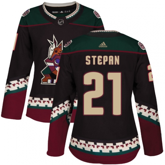 Women's Adidas Arizona Coyotes #21 Derek Stepan Premier Black Alternate NHL Jersey - Ujersey