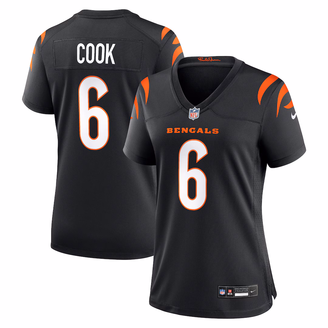 Women's Cincinnati Bengals Bryan Cook Nike Black Team Game Jersey