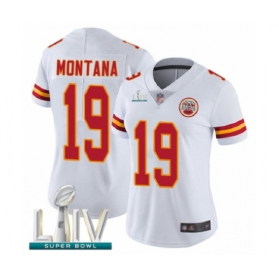 Women's Kansas City Chiefs #19 Joe Montana White Vapor Untouchable Limited Player Super Bowl LIV Bound Football Jersey - Ujersey