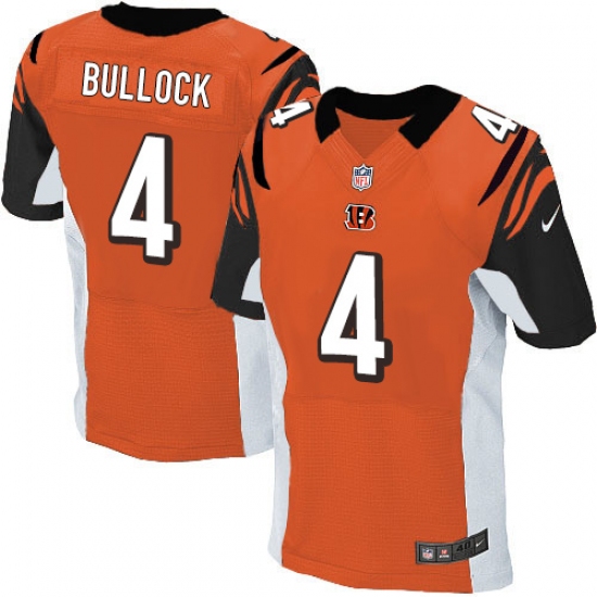 Men's Nike Cincinnati Bengals #4 Randy Bullock Elite Orange Alternate NFL Jersey - Ujersey