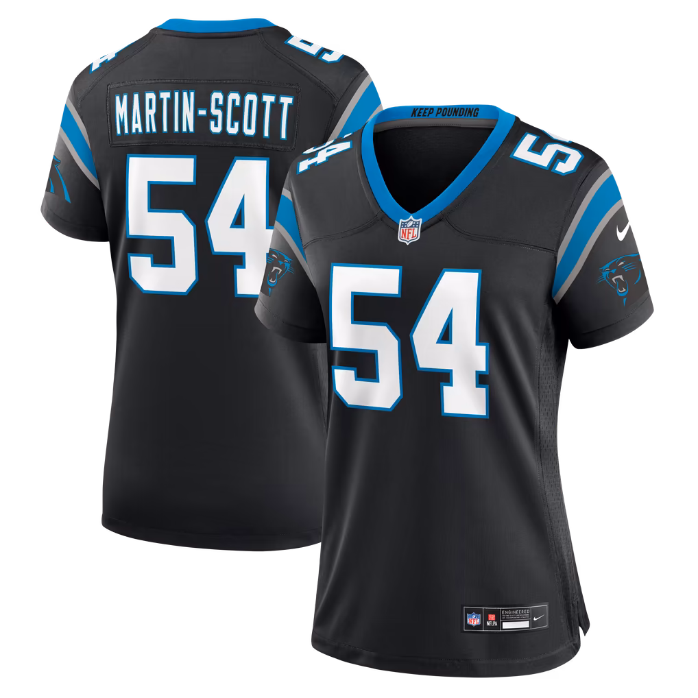 Women's Carolina Panthers Bam Martin Scott Nike Black Team Game Jersey - Ujersey