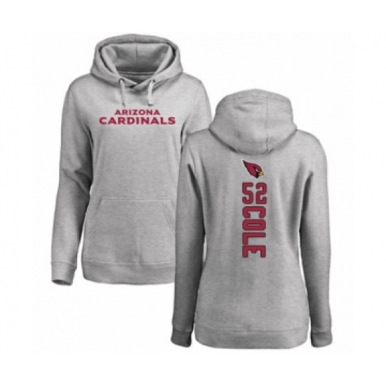 Football Women's Arizona Cardinals #52 Mason Cole Ash Backer Pullover Hoodie - Ujersey NHL