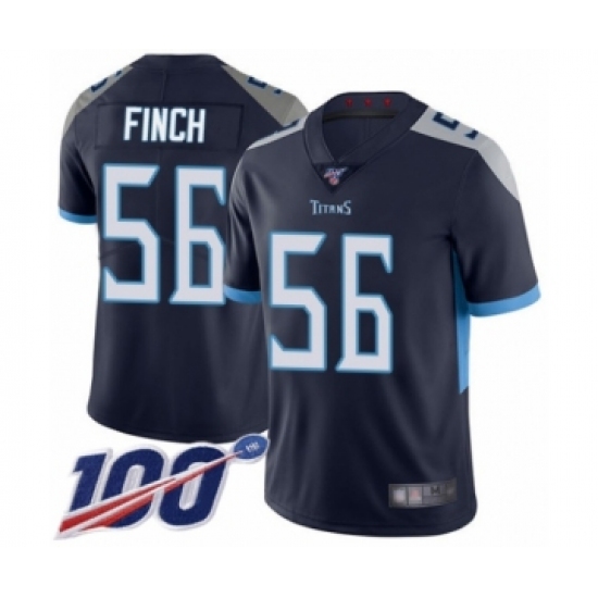 Youth Tennessee Titans #56 Sharif Finch Navy Blue Team Color Vapor Untouchable Limited Player 100th Season Football Jersey - Ujersey