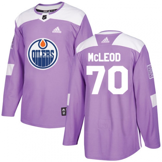 Youth Adidas Edmonton Oilers #70 Ryan McLeod Authentic Purple Fights Cancer Practice NHL Jersey - Ujersey