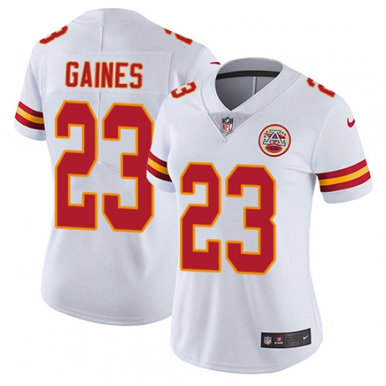 Women's Nike Kansas City Chiefs #23 Phillip Gaines White Vapor Untouchable Limited Player NFL Jersey - Ujersey