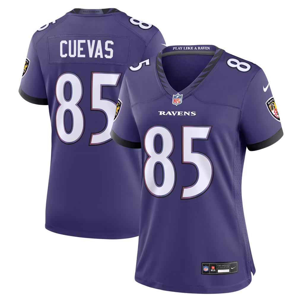 Women's Baltimore Ravens Josh Cuevas Nike Purple Team Game Jersey - U-jersey