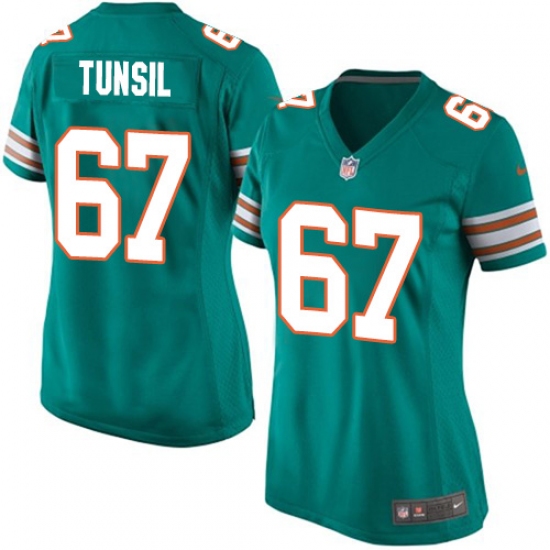 Women's Nike Miami Dolphins #67 Laremy Tunsil Game Aqua Green Alternate NFL Jersey - Ujersey
