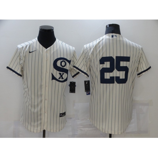 Men's Chicago White Sox #25 Jim Abbott Cream Elite 2021 Field of Dreams Jersey - Ujersey