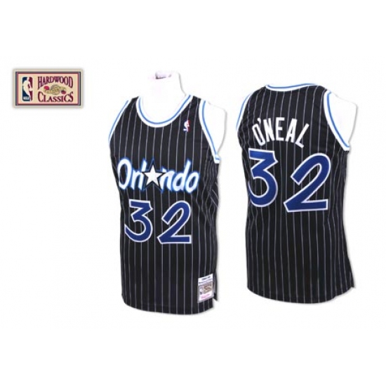 Men's Mitchell and Ness Orlando Magic #32 Shaquille O'Neal Authentic Black Throwback NBA Jersey - Ujersey