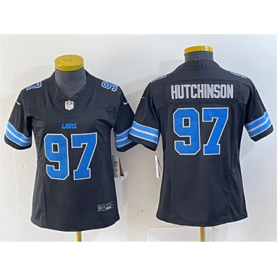 Women's Detroit Lions #97 Aidan Hutchinson Black 2024 F.U.S.E. 2nd Alternate Vapor Limited Football Stitched Jersey - Ujersey
