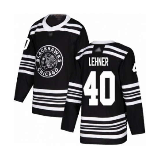 Men's Chicago Blackhawks #40 Robin Lehner Authentic Black Alternate Hockey Jersey