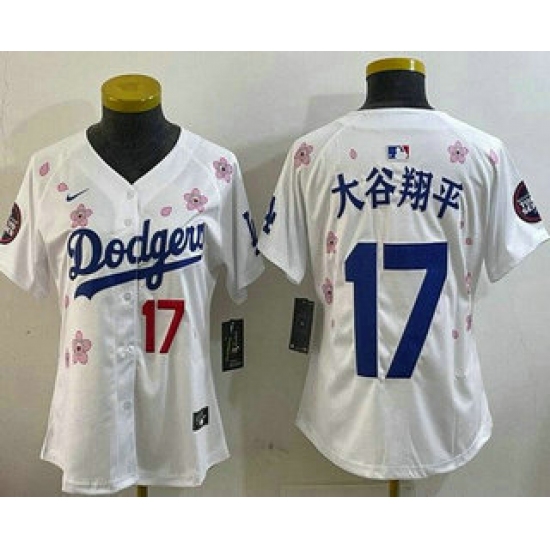 Women's Los Angeles Dodgers #17 Shohei Ohtani White Japanese 2025 Tokyo Series Limited Jersey - Ujersey
