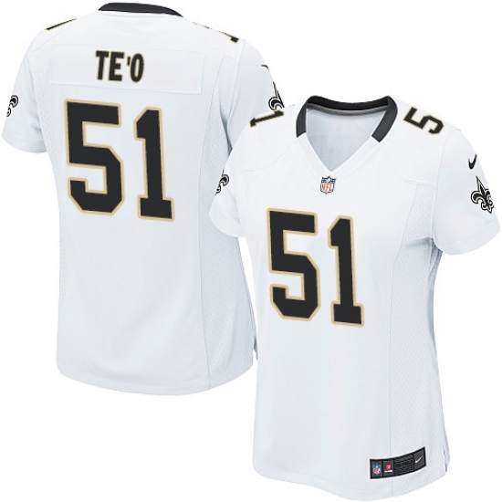 Women's Nike New Orleans Saints #51 Manti Te'o Game White NFL Jersey - Ujersey