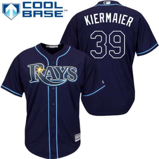 Youth Majestic Tampa Bay Rays #39 Kevin Kiermaier Replica Navy Blue Alternate Cool Base MLB Jersey - Ujersey