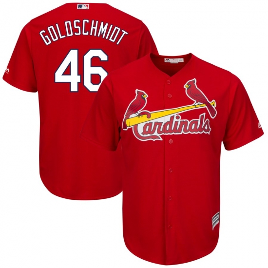Men's St. Louis Cardinals #46 Paul Goldschmidt Majestic Scarlet Alternate Official Cool Base Player Jersey - Ujersey