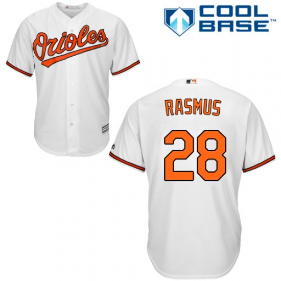 Men's Majestic Baltimore Orioles #28 Colby Rasmus Replica White Home Cool Base MLB Jersey - Ujersey