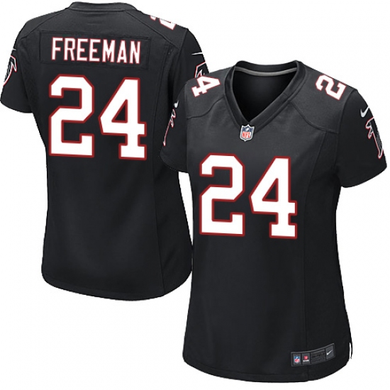 Women's Nike Atlanta Falcons #24 Devonta Freeman Game Black Alternate NFL Jersey - Ujersey