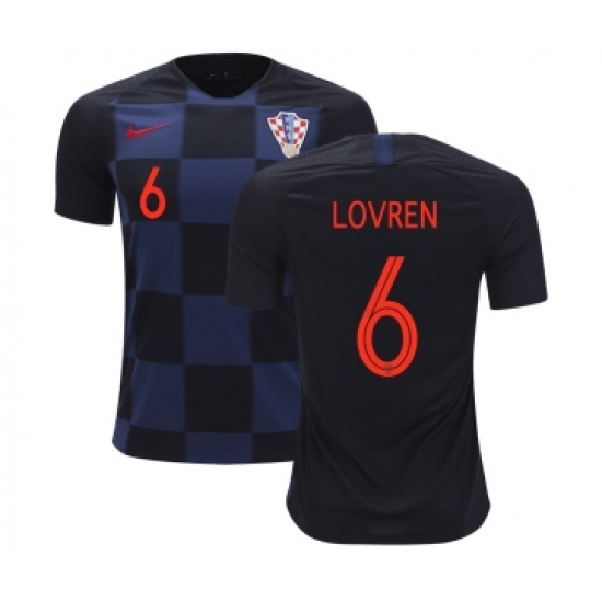 Croatia #6 Lovren Away Kid Soccer Country Jersey