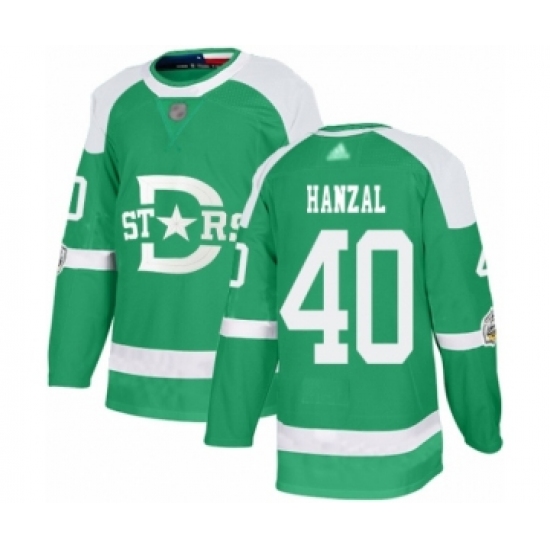 Youth Dallas Stars #40 Martin Hanzal Authentic Green 2020 Winter Classic Hockey Jersey - Ujersey
