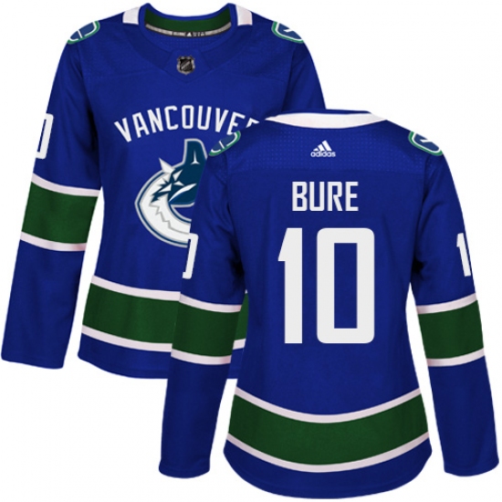 Women's Adidas Vancouver Canucks #10 Pavel Bure Premier Blue Home NHL Jersey - Ujersey