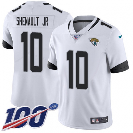 Men's Jacksonville Jaguars #10 Laviska Shenault Jr. White Stitched 100th Season Vapor Untouchable Limited Jersey - Ujersey