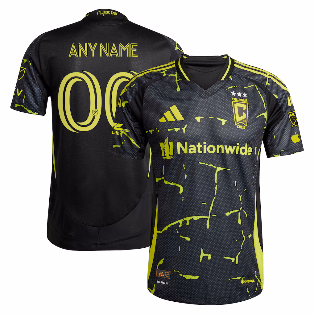 Men's Columbus Crew adidas Black 2025 The Goosebumps Kit Authentic Custom Jersey - Ujersey NHL