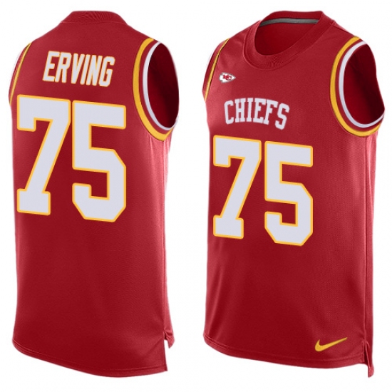 Men's Nike Kansas City Chiefs #75 Cameron Erving Limited Red Player Name & Number Tank Top NFL Jersey - Ujersey