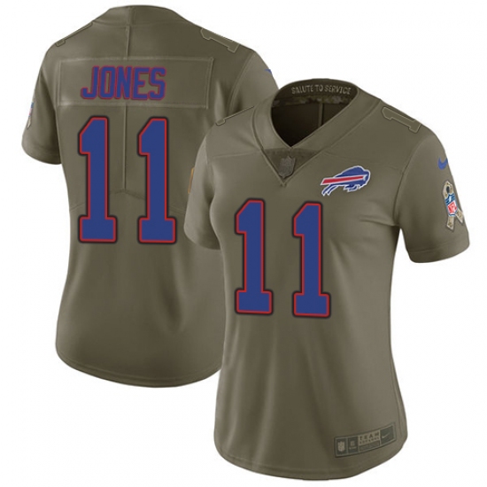 Women's Nike Buffalo Bills #11 Zay Jones Limited Olive 2017 Salute to Service NFL Jersey - Ujersey