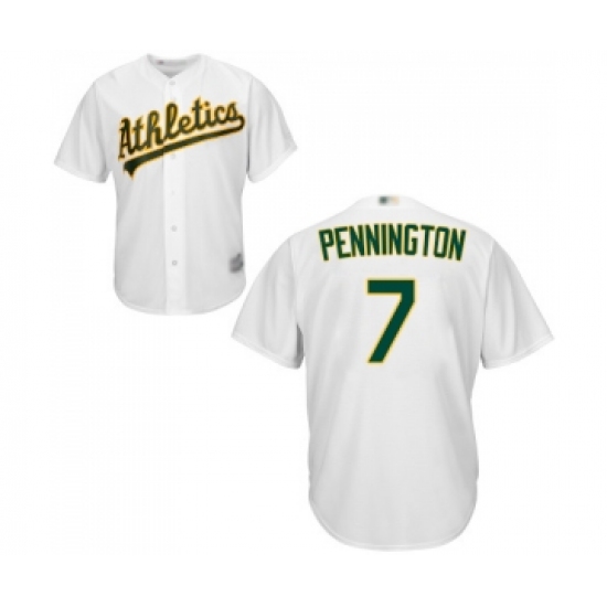 Men's Oakland Athletics #7 Cliff Pennington Replica White Home Cool Base Baseball Jersey - Ujersey