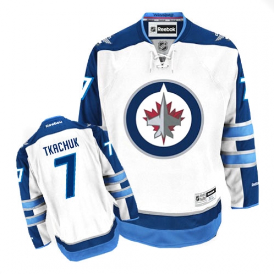 Youth Reebok Winnipeg Jets #7 Keith Tkachuk Authentic White Away NHL Jersey - Ujersey